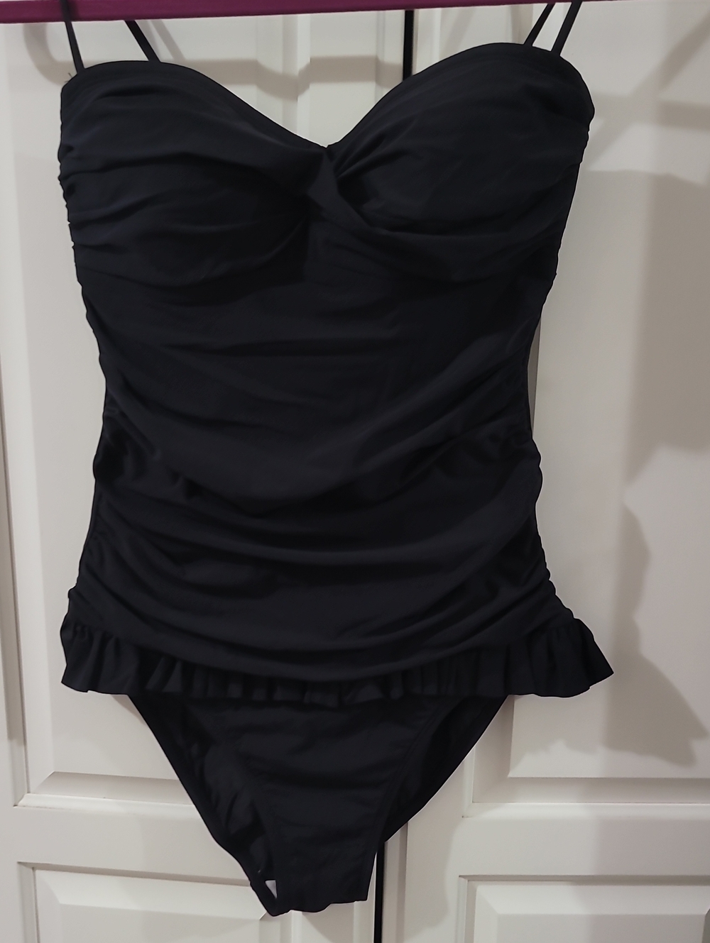 Classic Black Ruffled One-Piece Swimsuit